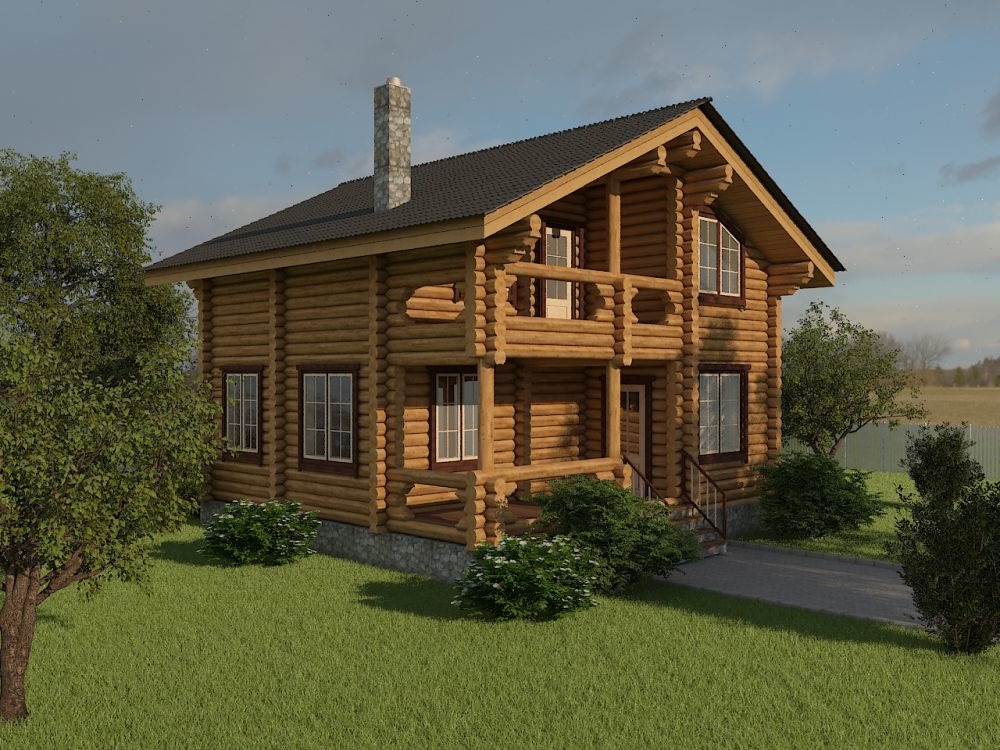 photo зруб брус загальний вигляд 1 Годим деревяні будинки будівельна компанія Колео