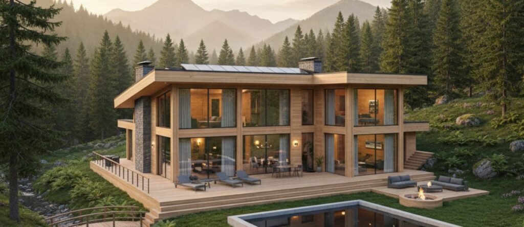 ФІЛОСОФІЯ ПОВІЛЬНОГО ДОМУ: КОЛИ РИТМ ЖИТТЯ ВИЗНАЧАЄ АРХІТЕКТУРА ТА ЕКОЛОГІЧНИЙ БУДИНОК 28 Каркас-CLT еко котедж 95 м² «Nordic Light» з тепловим насосом