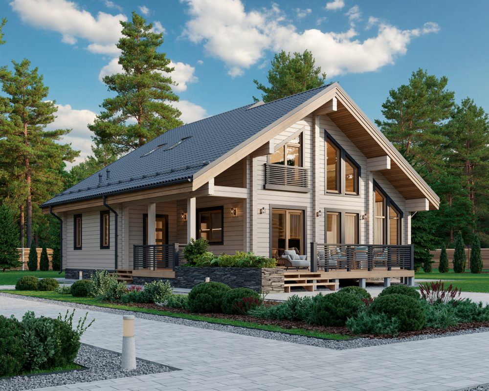 Проект дерев'яного будинку з клеєного бруса Сінтія