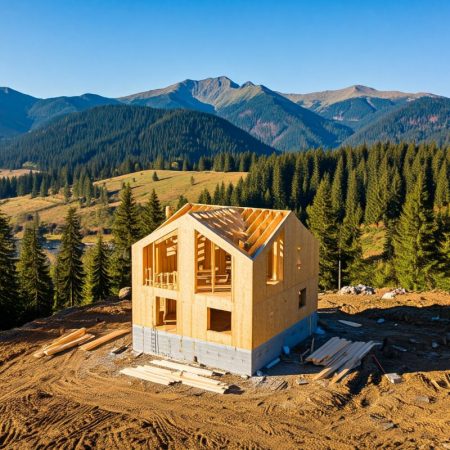 Konstruktion von CLT-Platten 8 CLT. Glulam, glued laminated timber. A house made of wood. Eco houses.house made of wood, house made of logs, house made of timber, wooden house, chalet, alpine house, eco house, project of a wooden house, construction of a wooden house